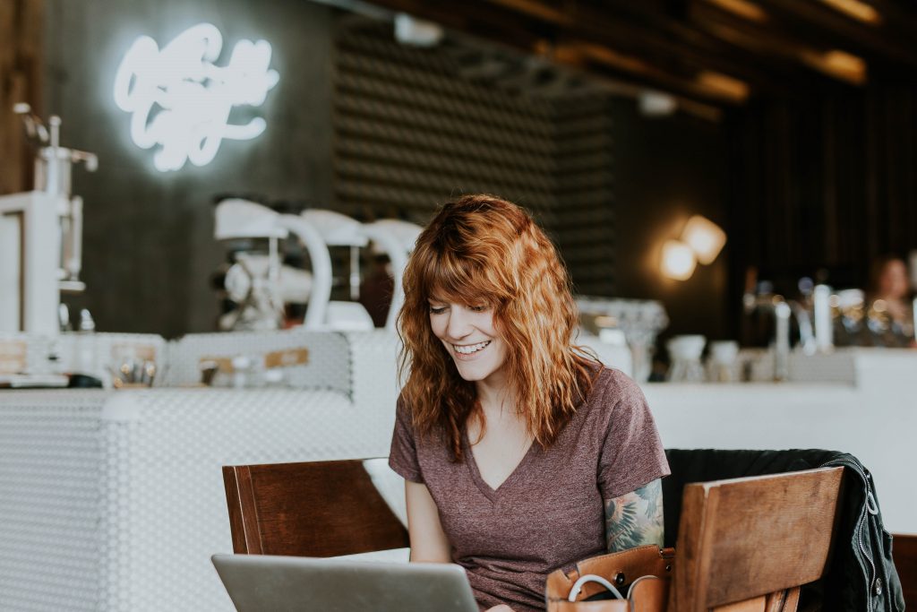 young woman with laptop