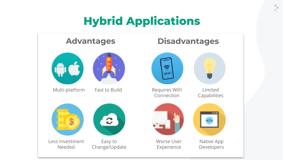 hybrid apps advantages and disadvantages slide