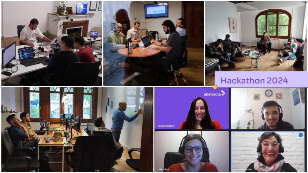 Collage of the five teams who participated in the Hackathon