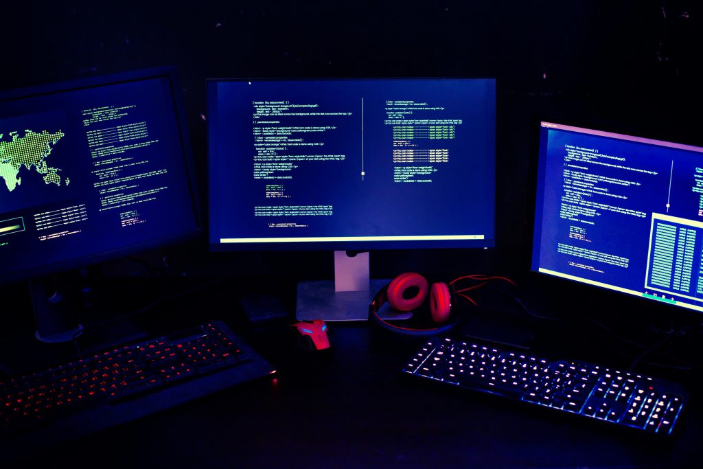 computer screen in a work station