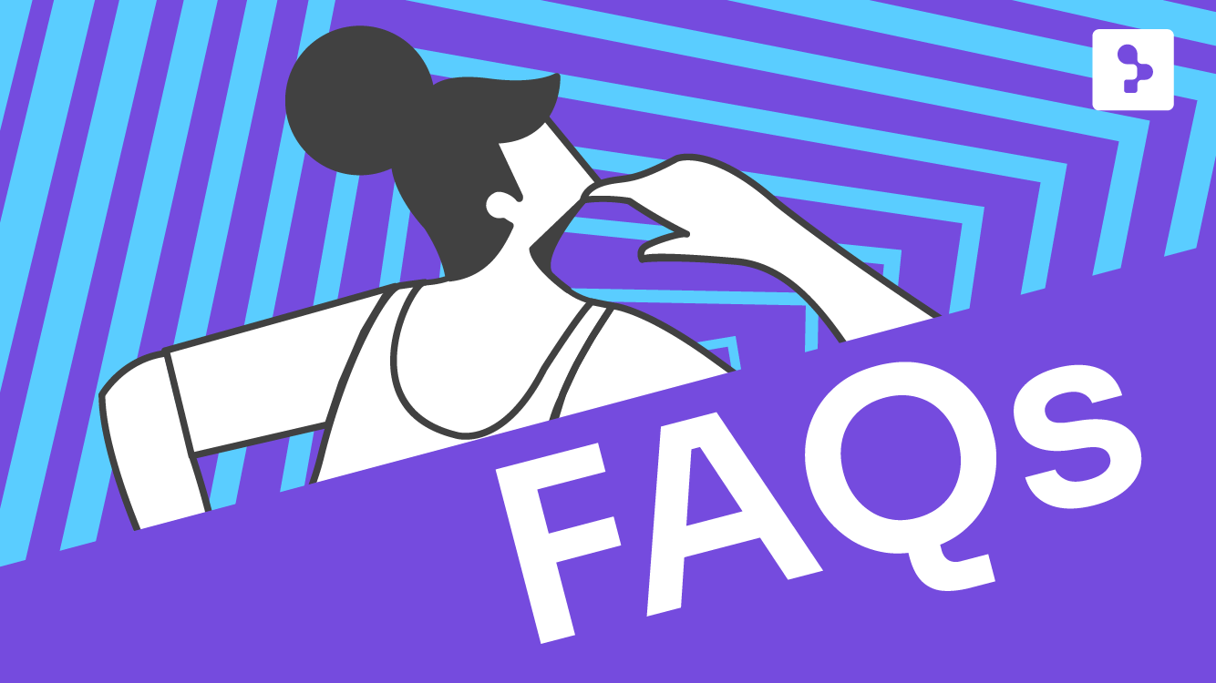 Illustration of a person thinking beside a large FAQs label.